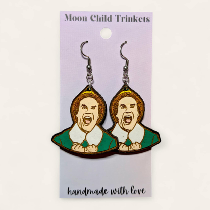 Buddy The Elf Hand Painted Dangle Earrings