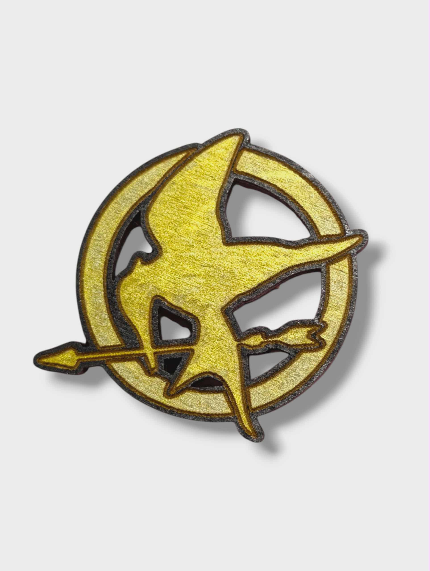 Mockingjay Pin – Hunger Games Inspired Bar Back Brooch - Hand Painted Wood Pin