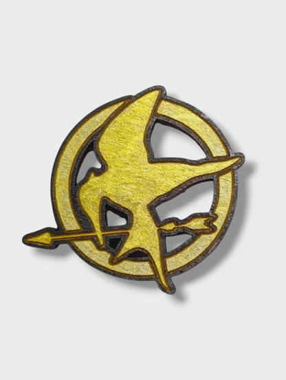 Mockingjay Pin – Hunger Games Inspired Bar Back Brooch - Hand Painted Wood Pin