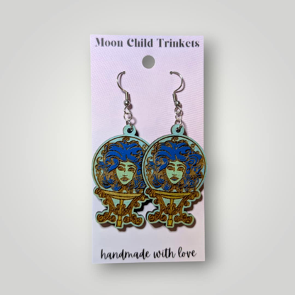 Madam Leota Haunted Mansion Glow in the Dark Hand Painted Earrings