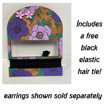 Floral Travel Earring and Hair Tie Organizer - Purple Poppies image 3