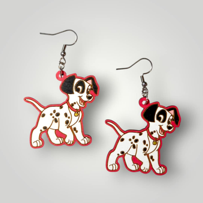 Patch 101 Dalmations Hand Painted Wood Earrings