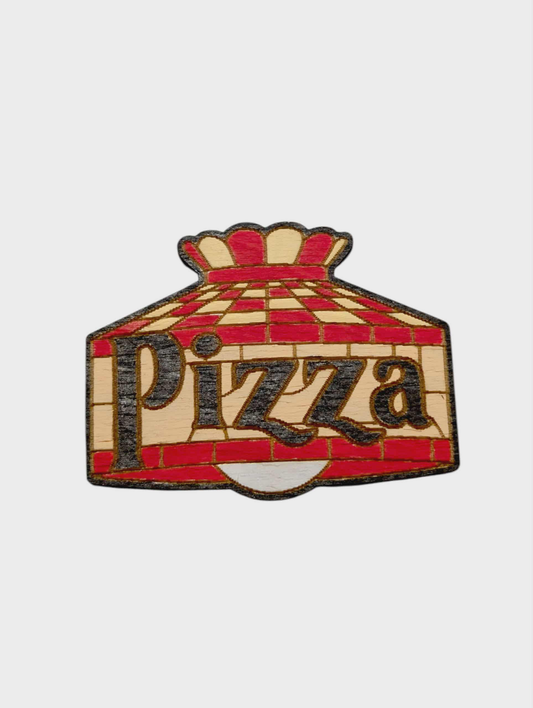 Pizza Hut Lamp Inspired Hand Painted Wood Magnet