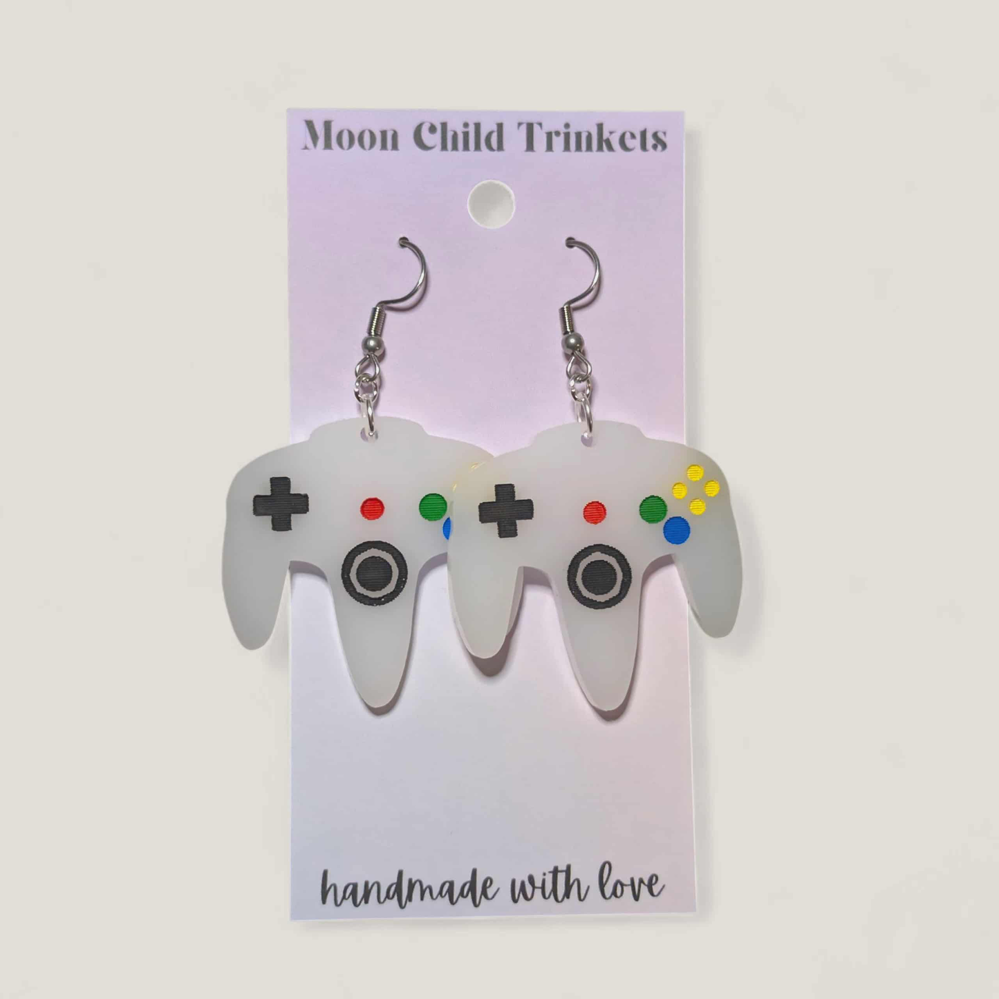 N64 Acrylic Earrings – 90s & 2000s Nostalgia Statement Jewelry