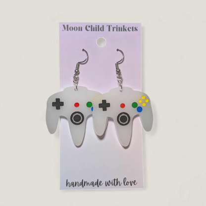 N64 Acrylic Earrings – 90s & 2000s Nostalgia Statement Jewelry