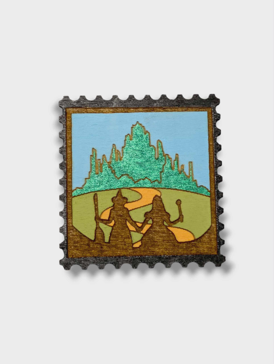 Oz Stamp - Wicked Inspired Hand Painted Wood Magnet