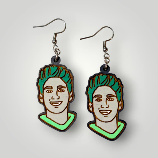 Zed Zombies Hand Painted Wood Earrings