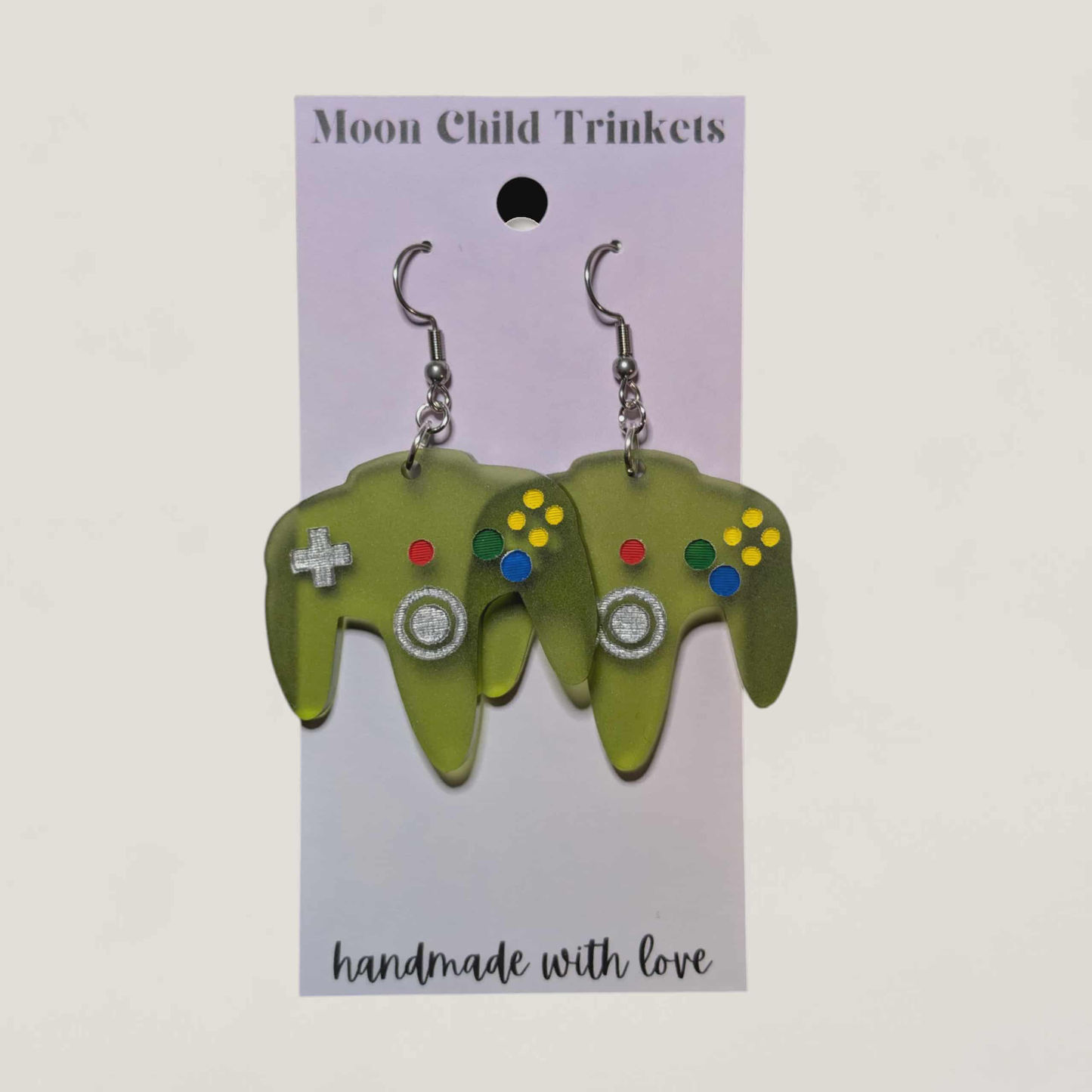 N64 Acrylic Earrings – 90s & 2000s Nostalgia Statement Jewelry