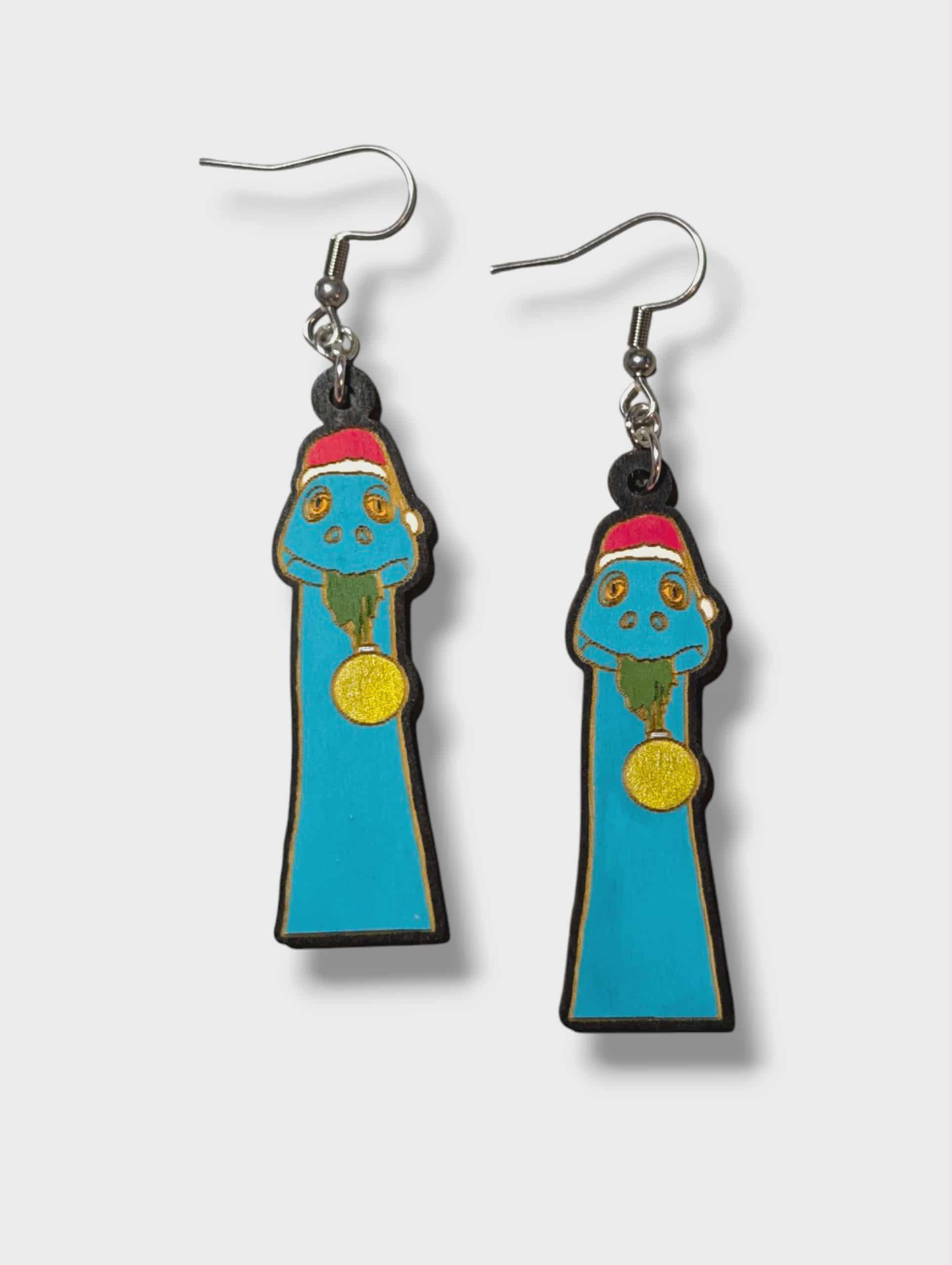 Gertie Christmas Hand Painted Dangle Earrings