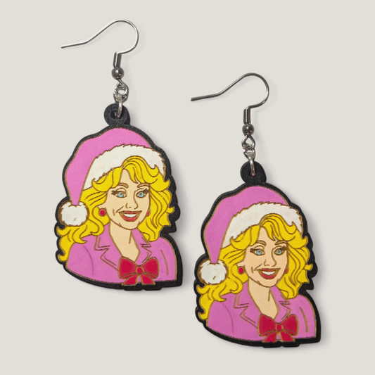 Holly Dolly Christmas Earrings – Dolly Inspired Statement Jewelry