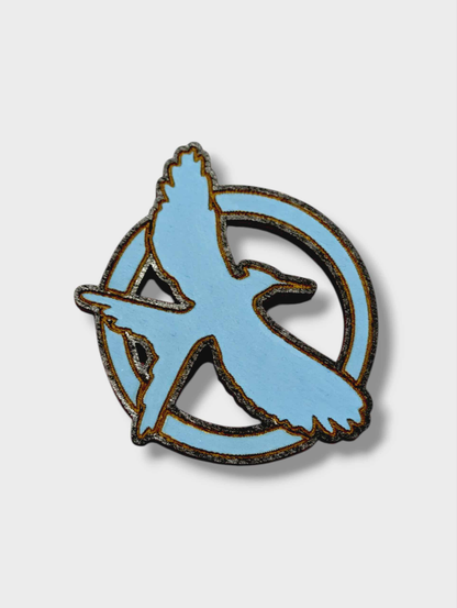 Book 3 Mockingjay Pin – Hunger Games Inspired Bar Back Brooch - Hand Painted Wood Pin