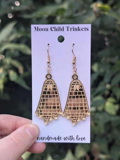 Disco Ball Ghost Acrylic Earrings