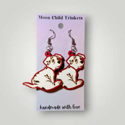 Rolly 101 Dalmations Hand Painted Wood Earrings