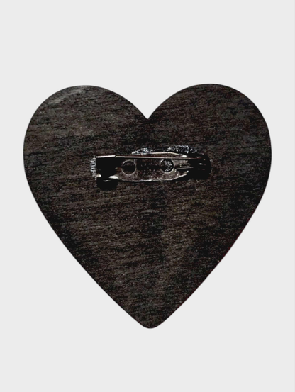 Kim Possible & Ron Stoppable Heart Bar Back Brooch - Hand Painted Wood Pin