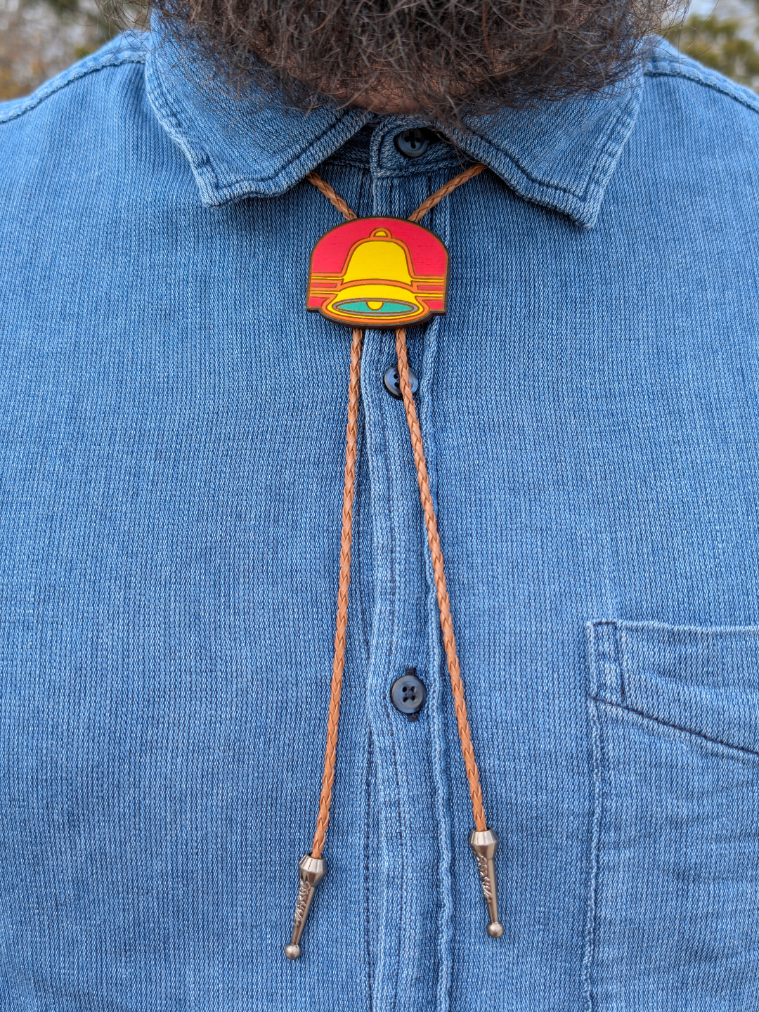 Retro Taco Bell Bolo Tie - Hand Painted Wood Bolo