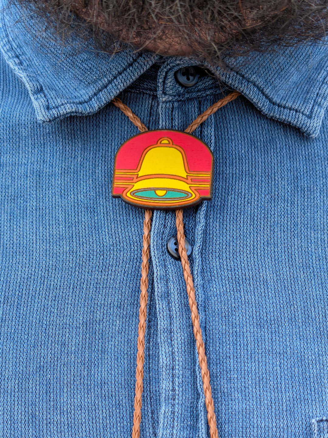 Retro Taco Bell Bolo Tie - Hand Painted Wood Bolo