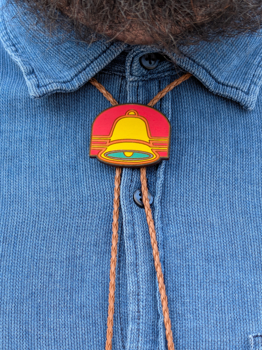 Retro Taco Bell Bolo Tie - Hand Painted Wood Bolo
