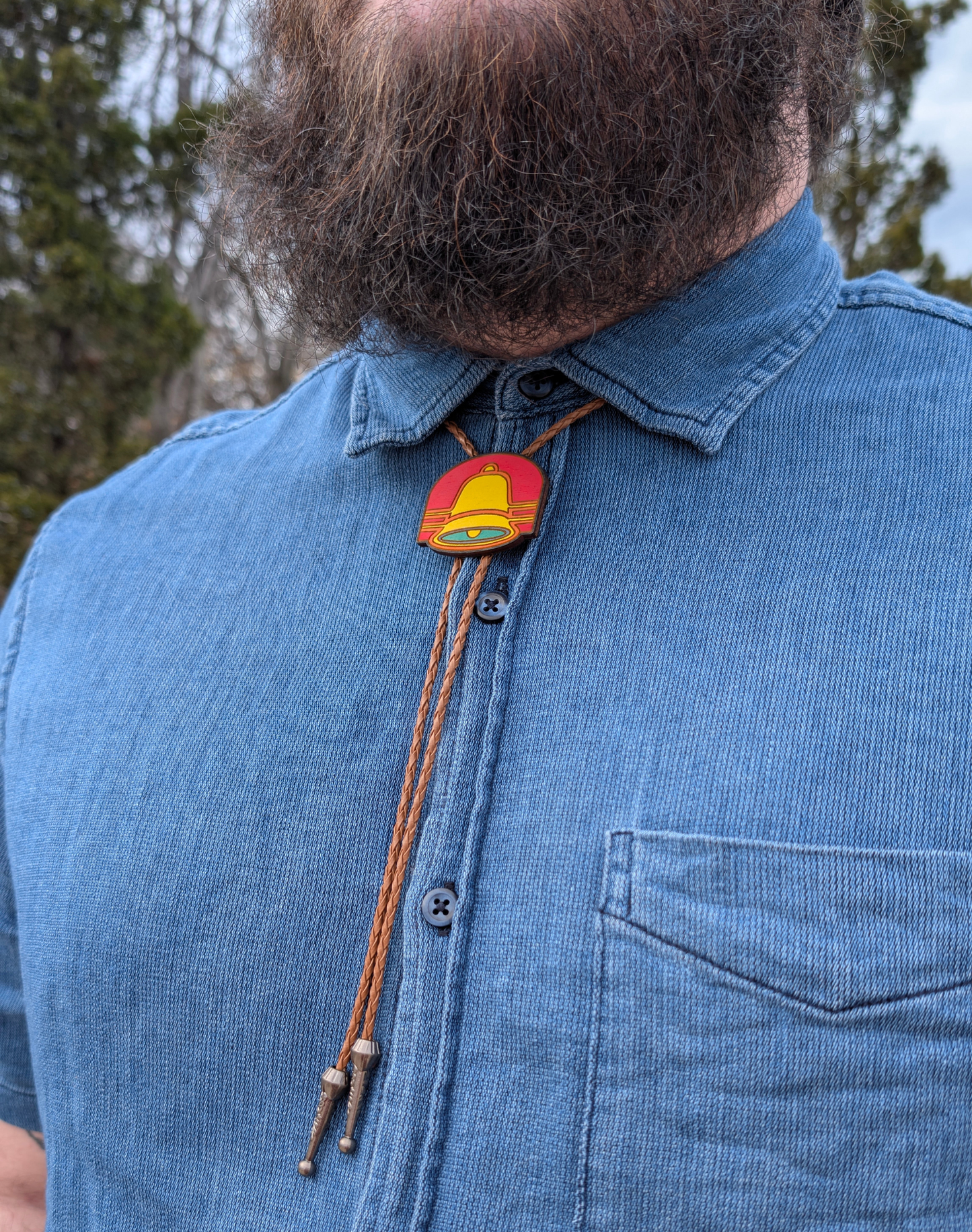 Retro Taco Bell Bolo Tie - Hand Painted Wood Bolo