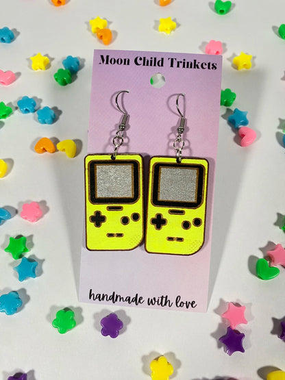 Gameboy Hand Painted Wood Dangle Earrings image 4