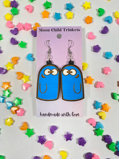 Bloo Hand Painted Wood Dangle Earrings image 1