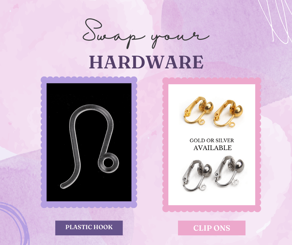 Silver Houndstooth Diamond Shaped Wood Earrings image 2