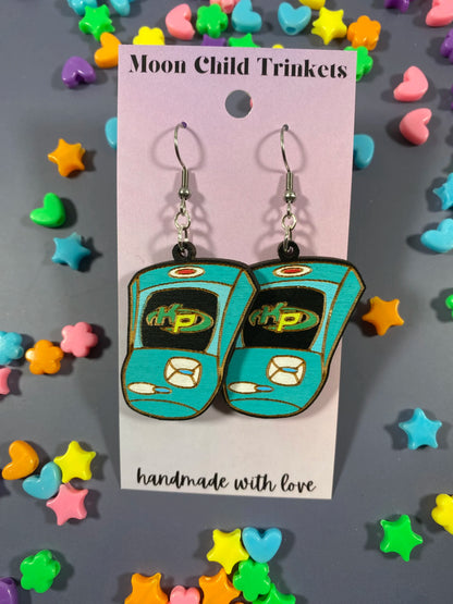 Kimmunicator Phone Hand Painted Wood Earrings - Kim Possible Inspired Collection image 0