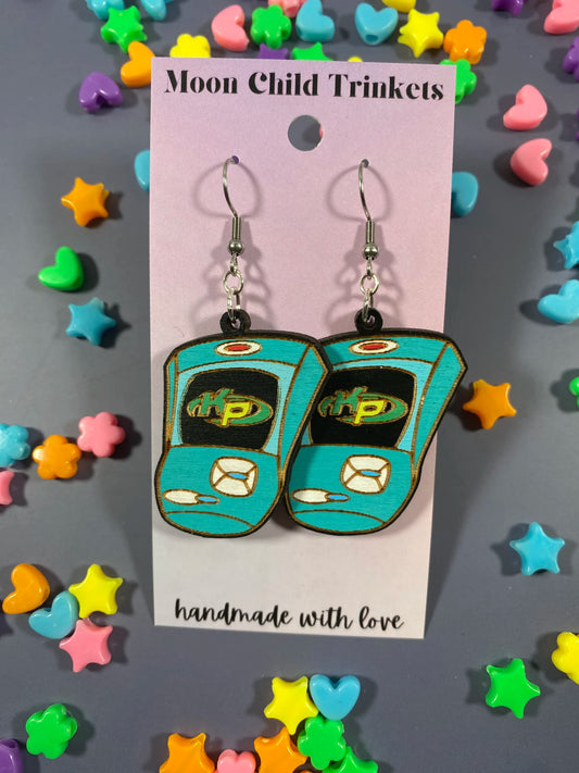 Kimmunicator Phone Hand Painted Wood Earrings - Kim Possible Inspired Collection image 0