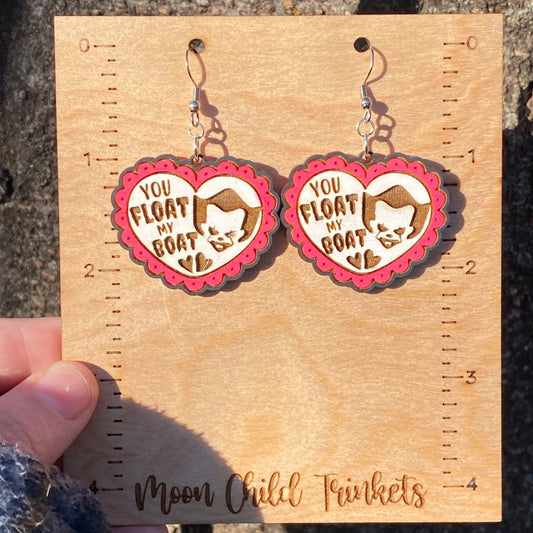 Pennywise Horror Valentine Hand Painted Wood Dangle Earrings image 1