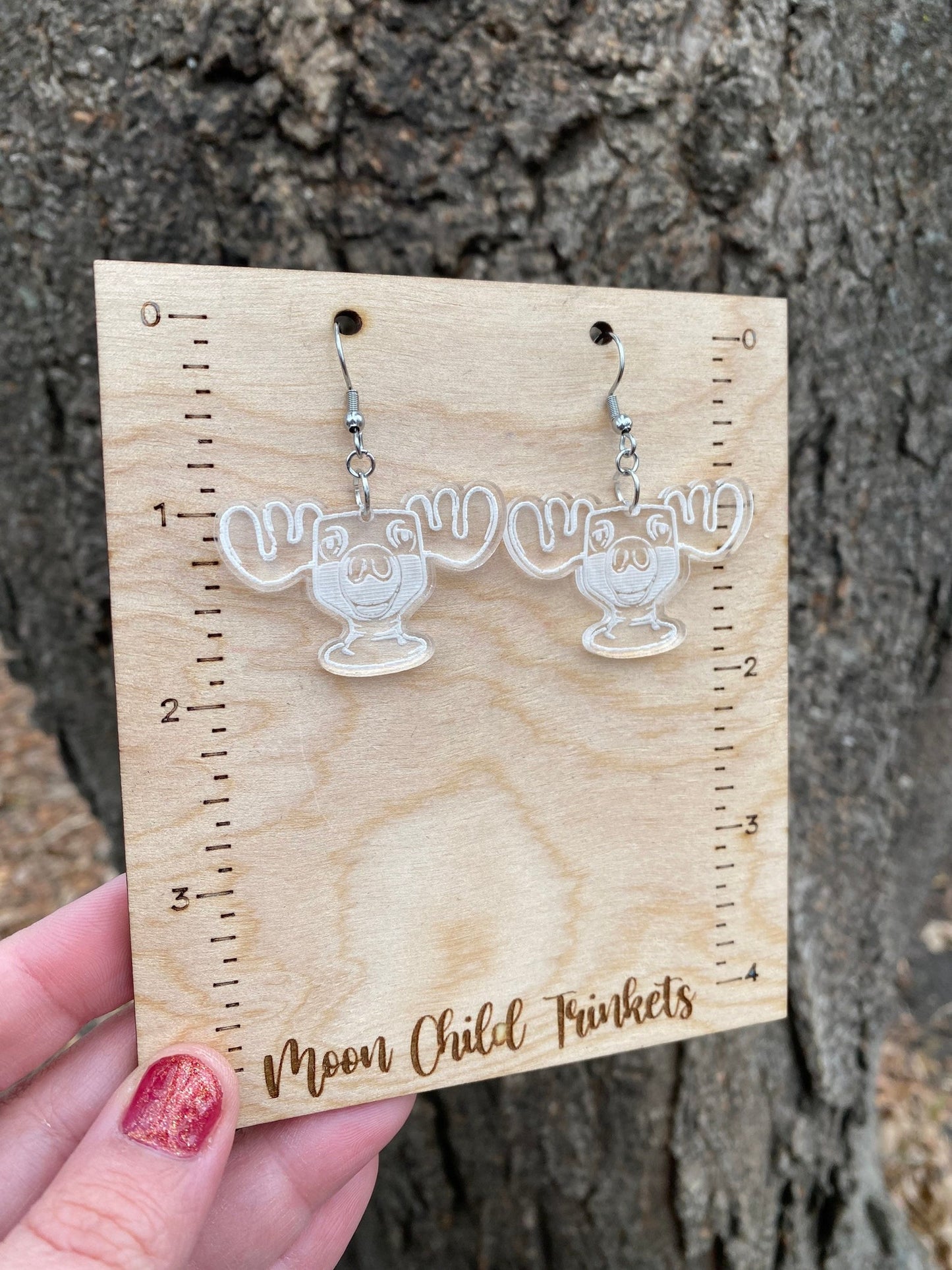 Clark’s Moose Mug Clear Acrylic Christmas Vacation Earrings