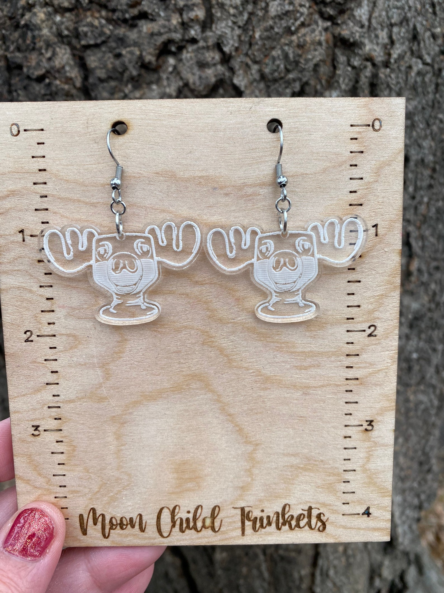 Clark’s Moose Mug Clear Acrylic Christmas Vacation Earrings