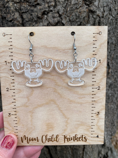 Clark’s Moose Mug Clear Acrylic Christmas Vacation Earrings
