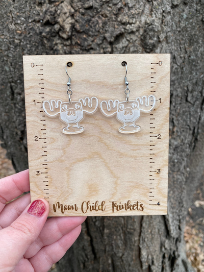 Clark’s Moose Mug Clear Acrylic Christmas Vacation Earrings