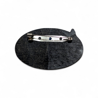 Are you Afraid of the Dark Bar Back Brooch - Hand Painted Wood Pin
