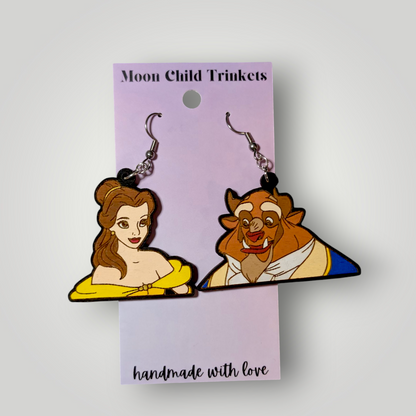Belle and Beast Beauty and the Beast Earrings