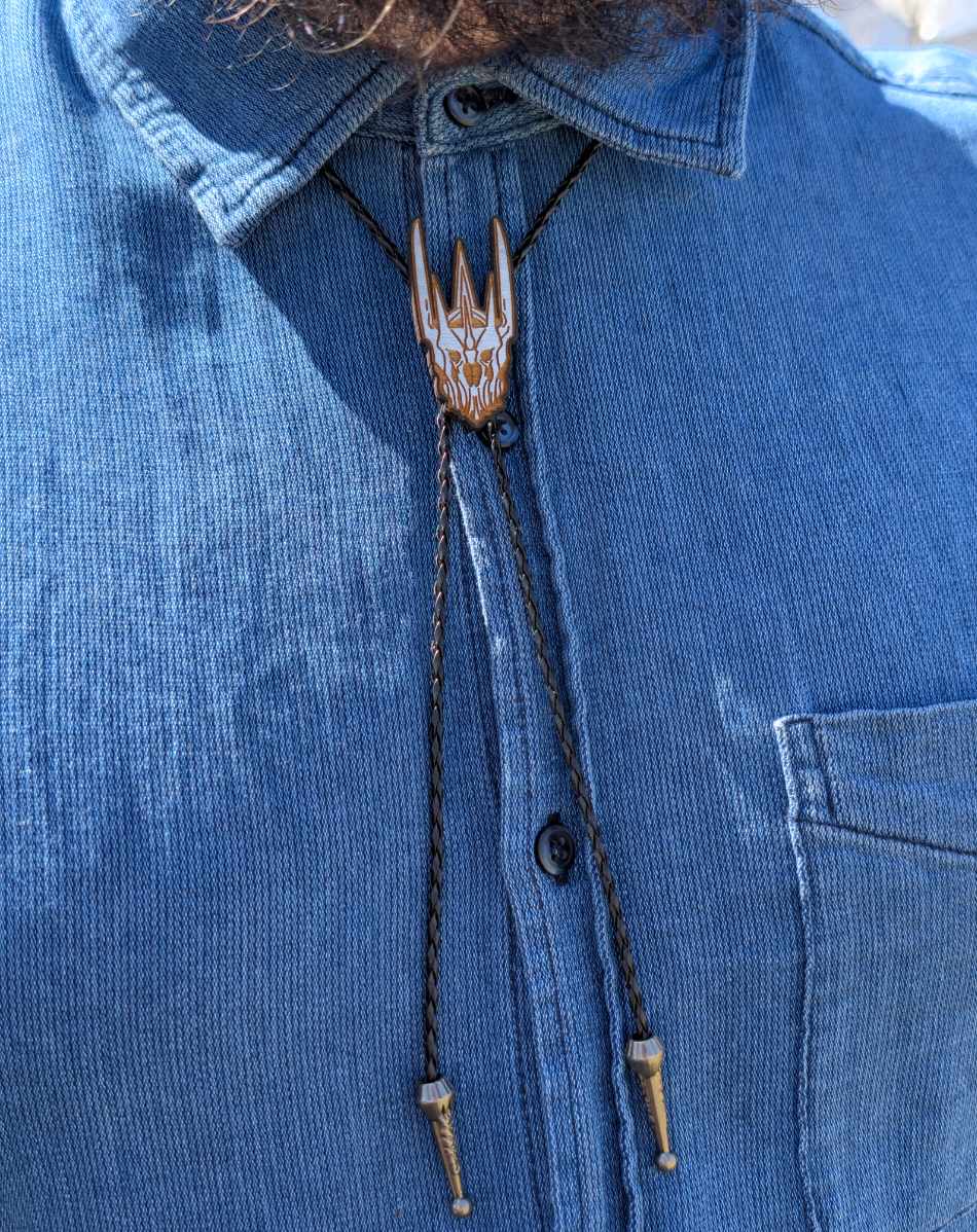 Sauron Bolo Tie - Hand Painted Wood Bolo LOTR