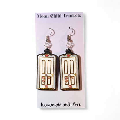 Monsters Inc Boo's Door Hand Painted Wood Earrings