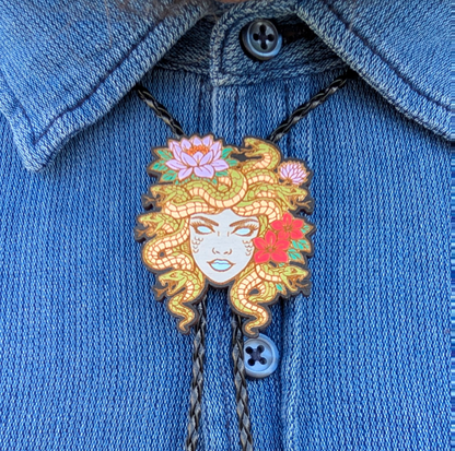 Medusa Western Bolo Tie - Greek Mythology Cowboy Tie - Statement Neckwear