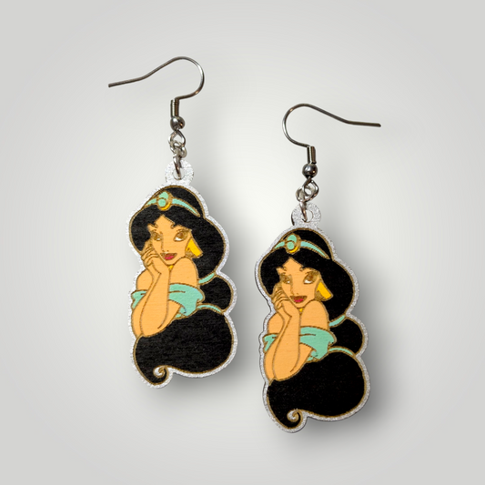 Jasmine Hand Painted Wood Earrings