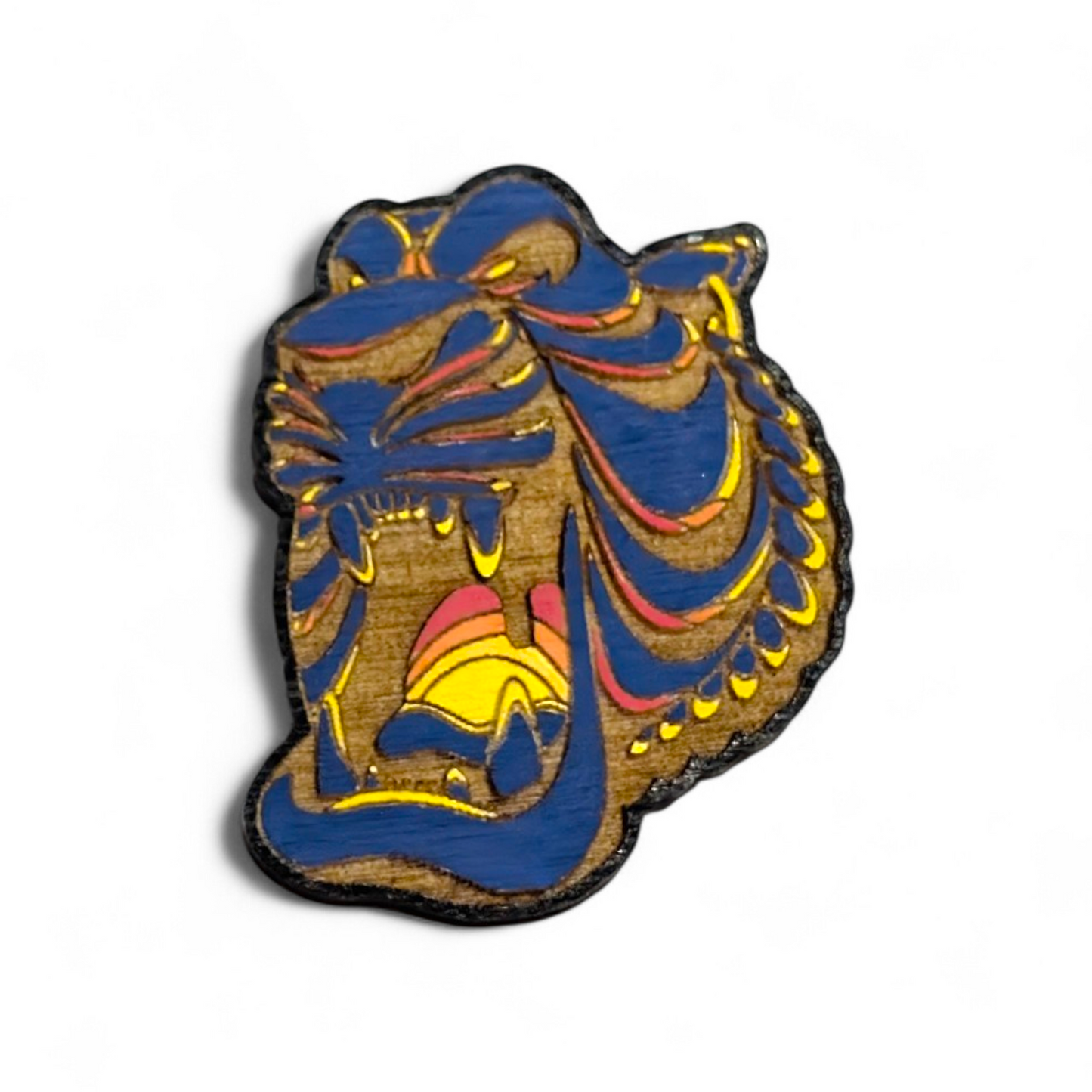 Aladdin Cave of Wonders Bar Back Brooch - Hand Painted Wood Pin