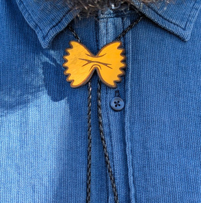 Bow Tie Pasta Inspired Western Bolo Tie - Cowboy Tie - Statement Neckwear