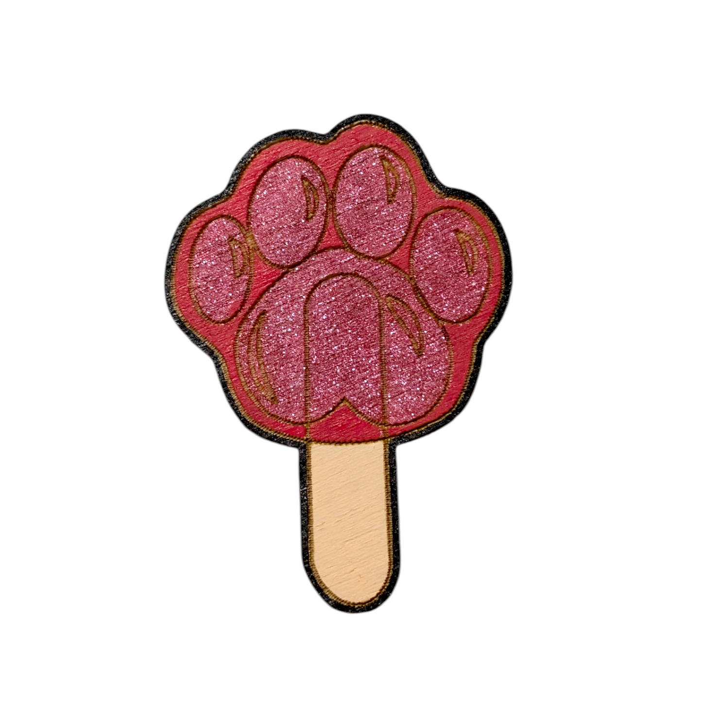 Zootopia Pawsicle Bar Back Brooch - Hand Painted Wood Pin