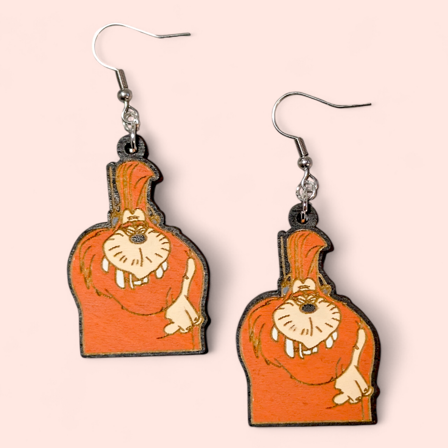 Bigfoot A Goofy Movie Hand Painted Wood Earrings