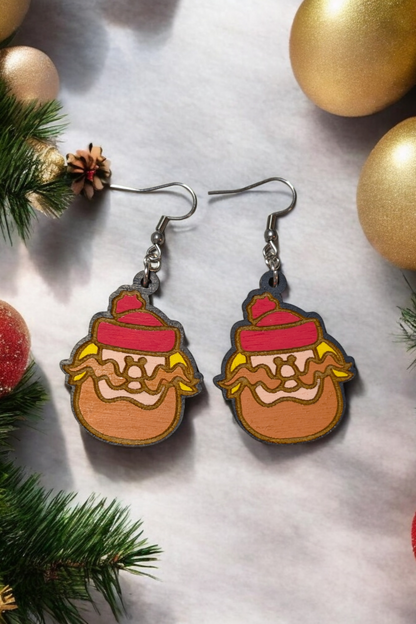 Yukon Cornelius Hand Painted Wood Dangle Earrings