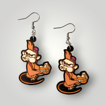 Abu Hand Painted Wood Earrings