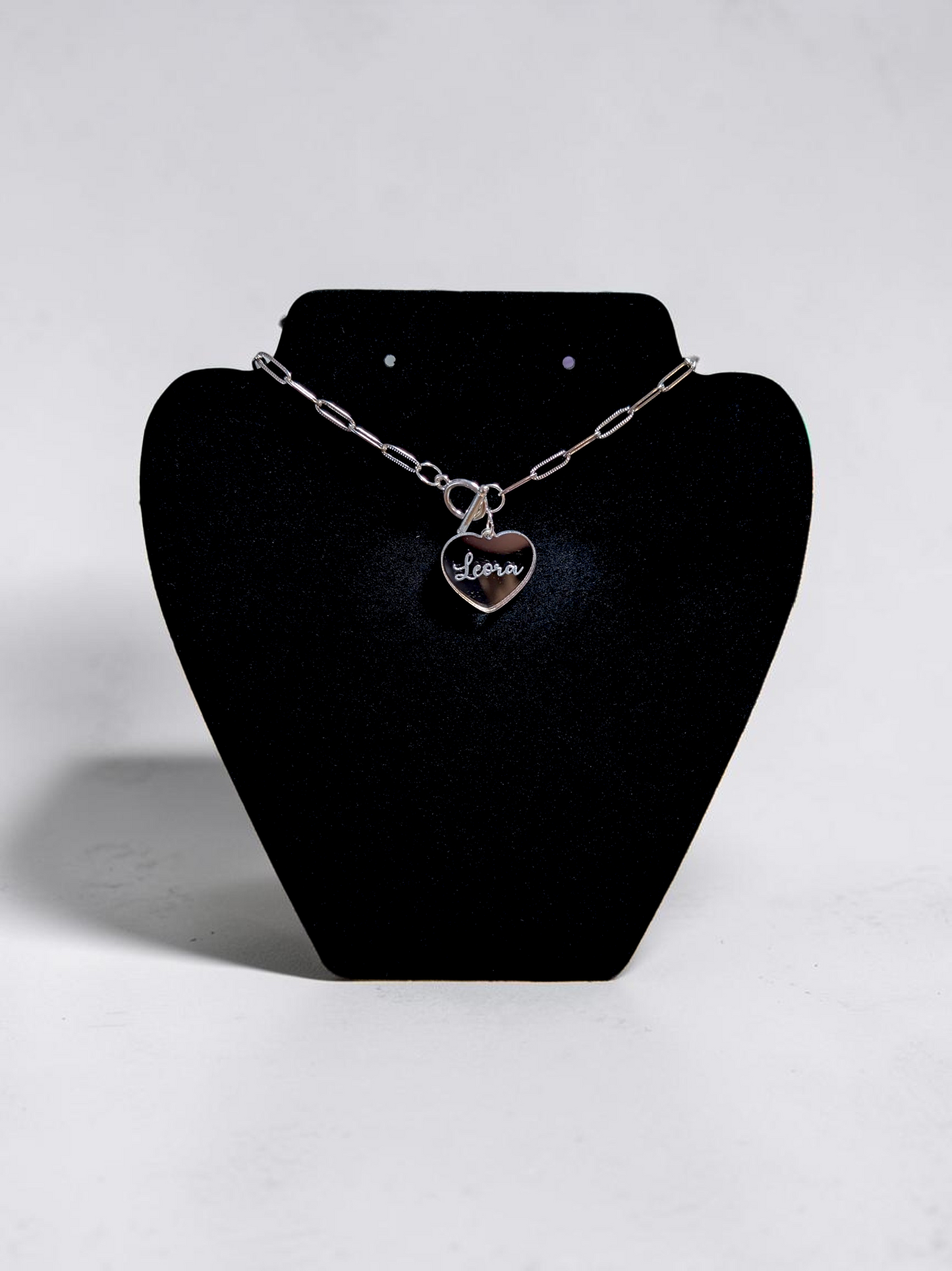 Personalized Heart Acrylic Paperclip Chain Necklace