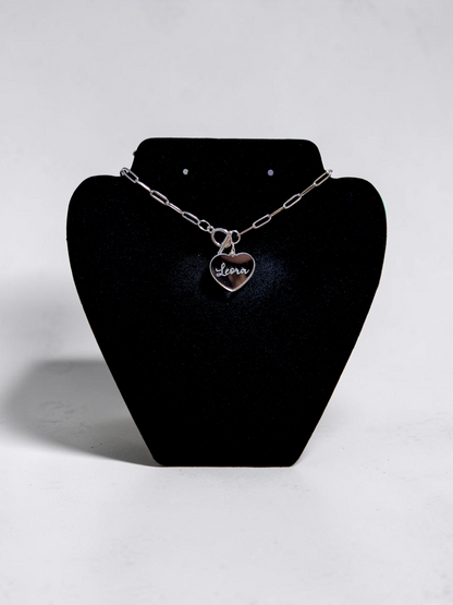 Personalized Heart Acrylic Paperclip Chain Necklace