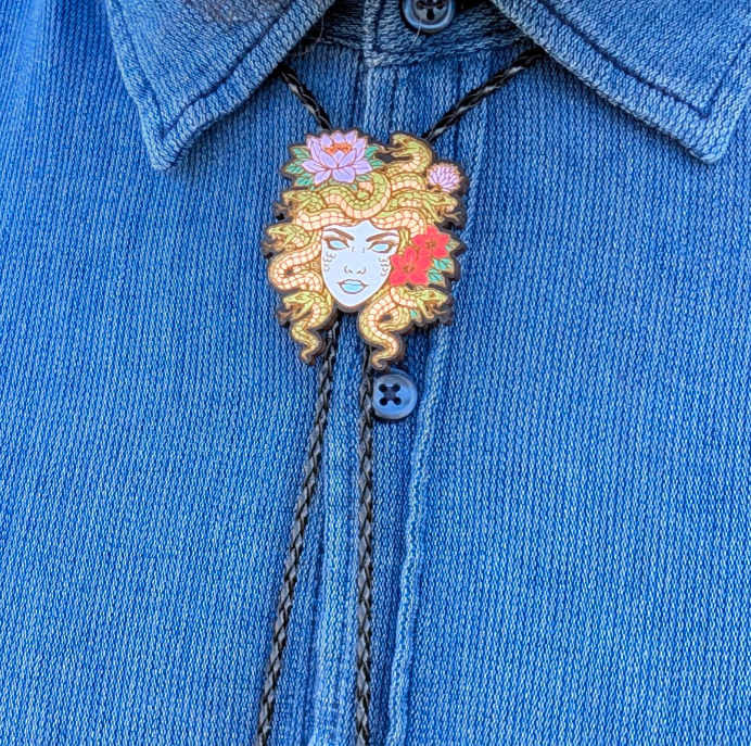Medusa Western Bolo Tie - Greek Mythology Cowboy Tie - Statement Neckwear