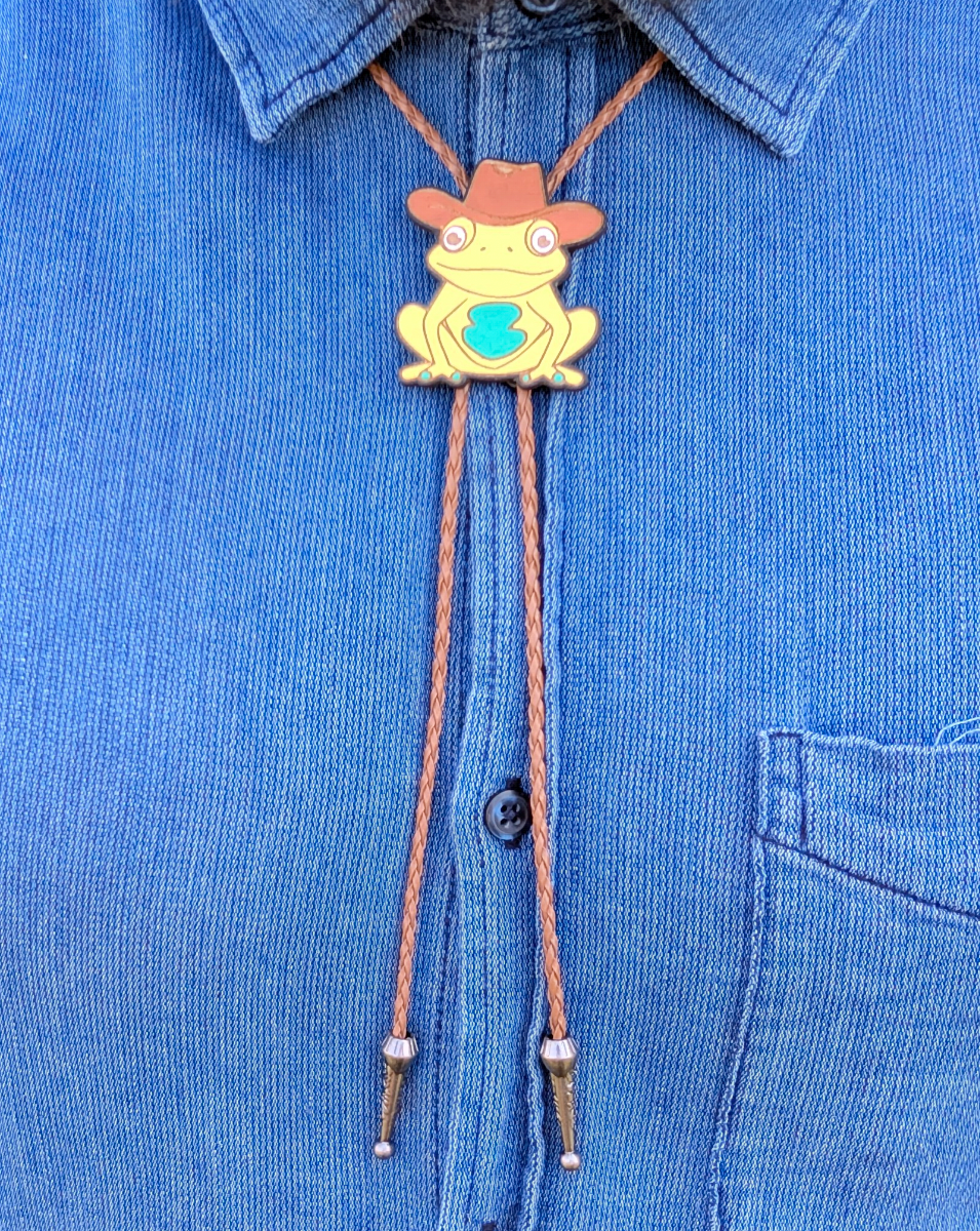 Cowboy Frog Western Bolo Tie - Cowboy Tie - Statement Neckwear