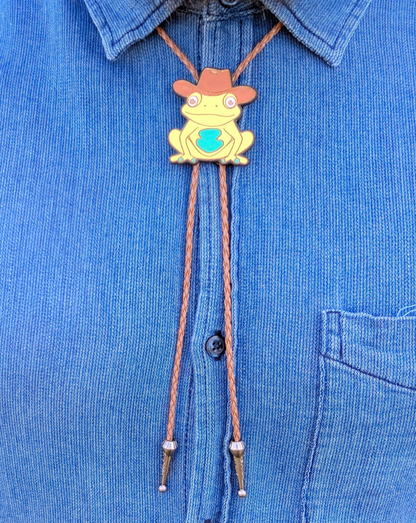 Cowboy Frog Western Bolo Tie - Cowboy Tie - Statement Neckwear