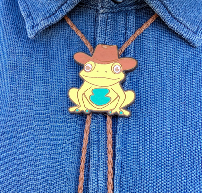 Cowboy Frog Western Bolo Tie - Cowboy Tie - Statement Neckwear